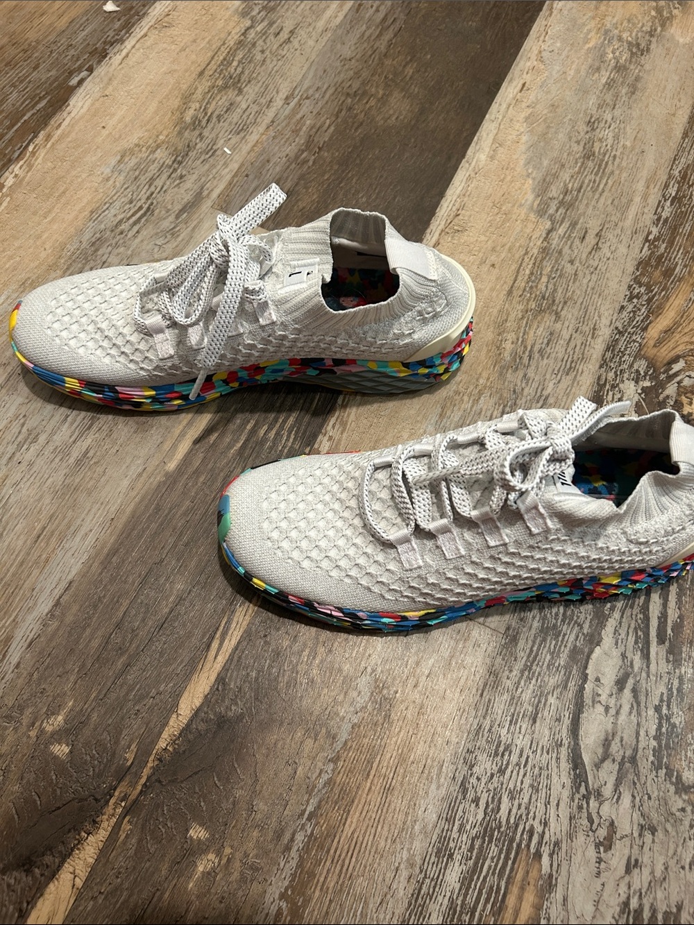 NOBULL White Knit Sneakers with Multicolor Accent - Picture 2 of 4